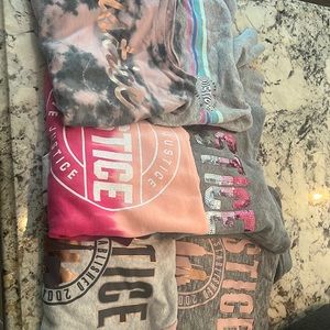 Lot of 6 Justice sweatshirts all size 10
